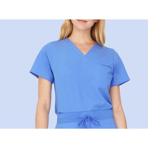 Mandala Women's Ceil Blue Scrubs Top and Jogger Set - Size XS